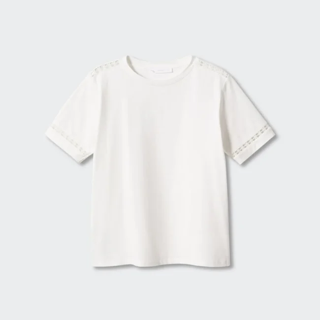 Embroidered White Cotton T-Shirt - Image 5